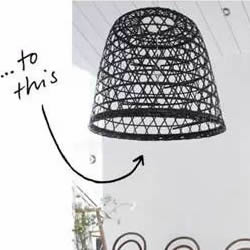 旧竹筐喷漆 简单改造DIY制作时尚灯罩