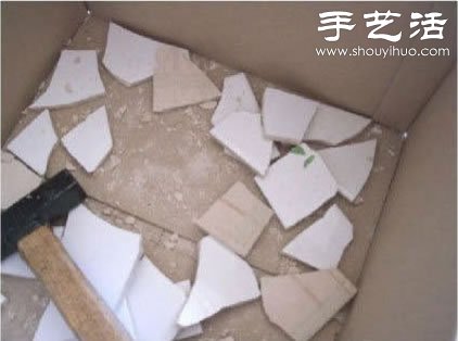 瓷砖碎片废物利用改造旧托盘