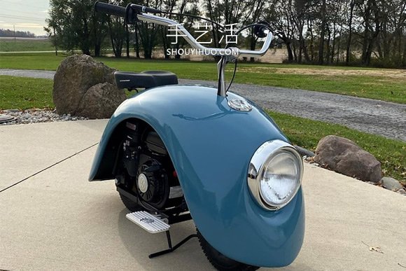 大众甲壳虫汽车DIY改造成迷你摩托车