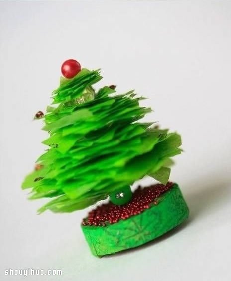 简单迷你圣诞树小装饰品摆件DIY手工制作