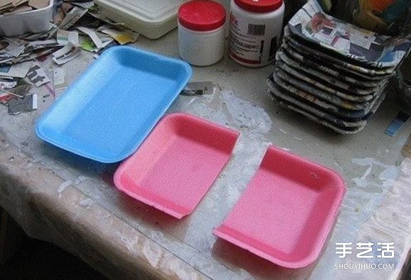 一次性塑料饭盒手工制作好用的储物盒收纳墙