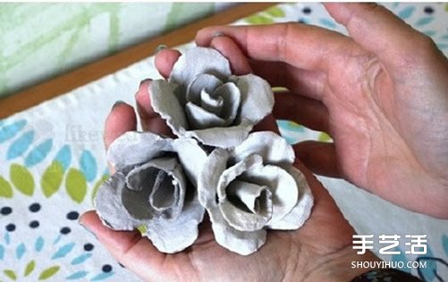 蛋托玫瑰花装饰手工制作 即使婚礼上都可以用