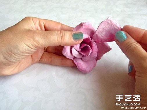 蛋托玫瑰花装饰手工制作 即使婚礼上都可以用