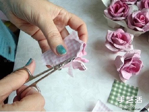 蛋托玫瑰花装饰手工制作 即使婚礼上都可以用