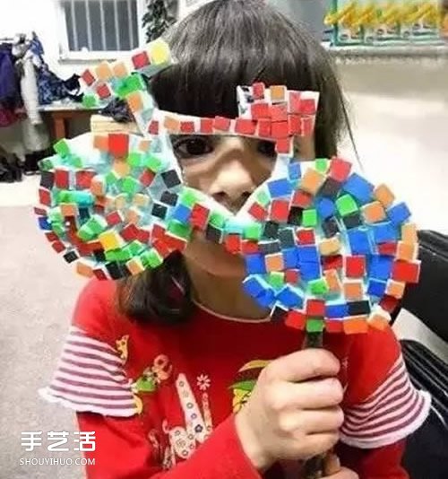 幼儿园泡沫板手工制作 泡沫板马赛克DIY图片