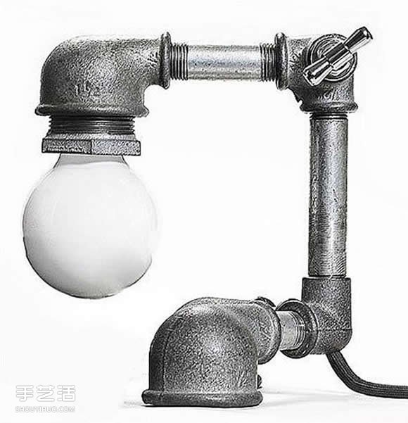 金属管道材料DIY制作个性台灯的作品图片