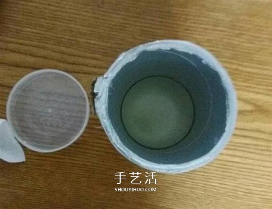 薯片桶废物利用DIY 手工制作简易存钱罐图解