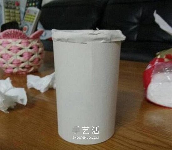 薯片桶废物利用DIY 手工制作简易存钱罐图解