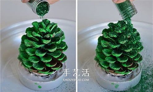 自制松果圣诞树装饰品的方法教程