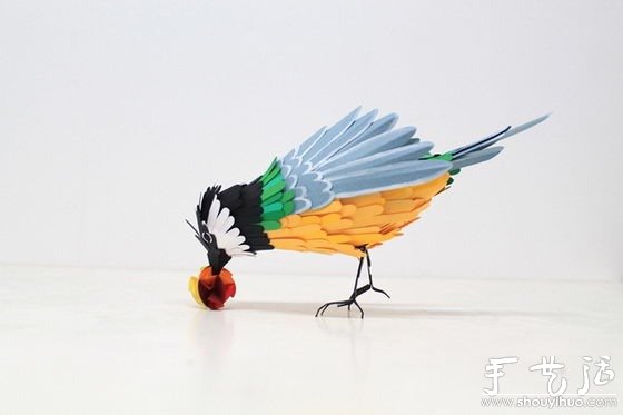 纸艺作品：漂亮的鸟儿