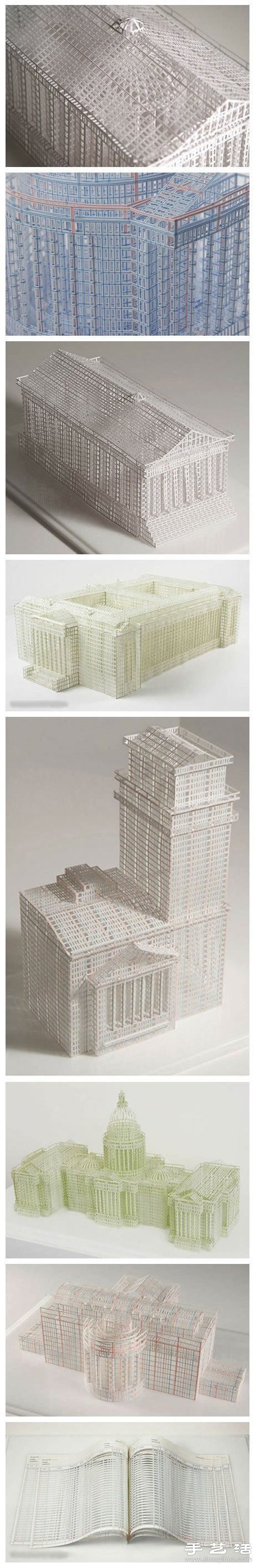 账簿纸DIY宏伟壮观的建筑物模型