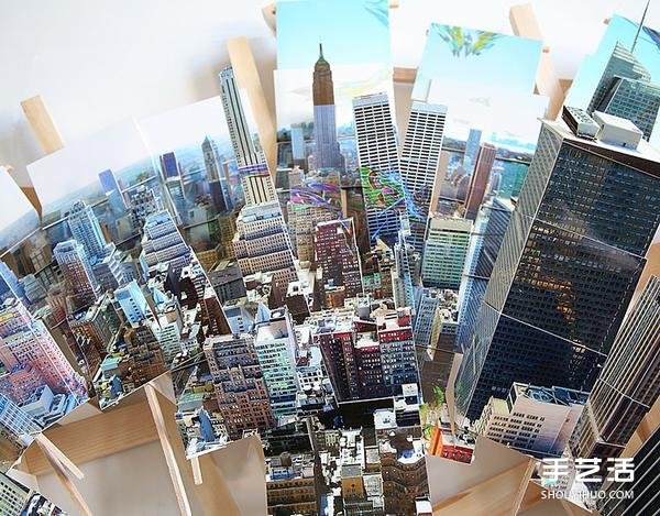 立体城市纸雕艺术 把多张照片拼接成全景组图