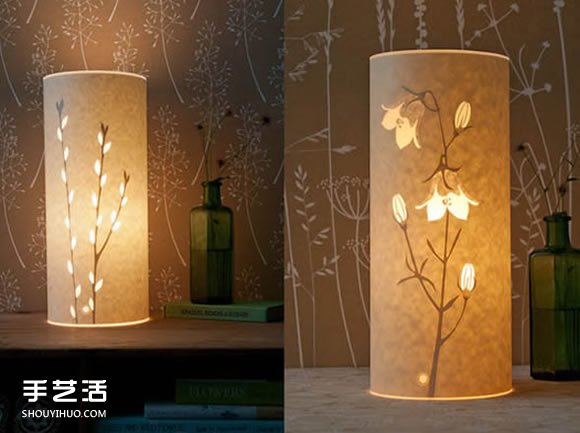 唯美手工纸皮灯制作 花鸟图案雕刻纸灯DIY