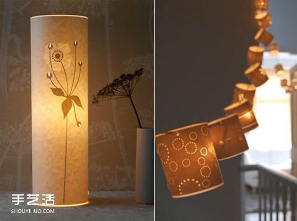 唯美手工纸皮灯制作 花鸟图案雕刻纸灯DIY