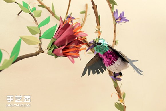 逼真的手工纸鸟图片 让你置身鸟语花香的世界