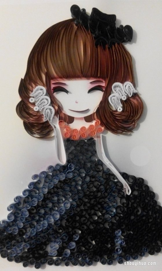 一组可爱女生衍纸画作品欣赏