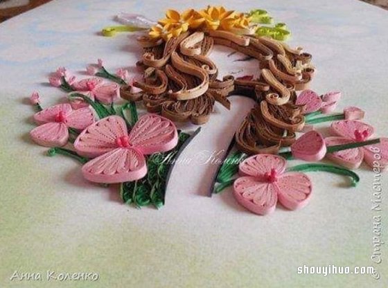 一组可爱女生衍纸画作品欣赏