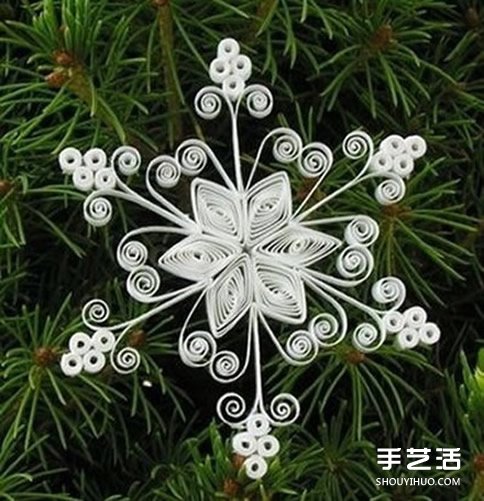 手工衍纸雪花教程 美丽卷纸雪花的做法图解