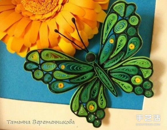 漂亮的衍纸蝴蝶图片 手工卷纸蝴蝶作品欣赏
