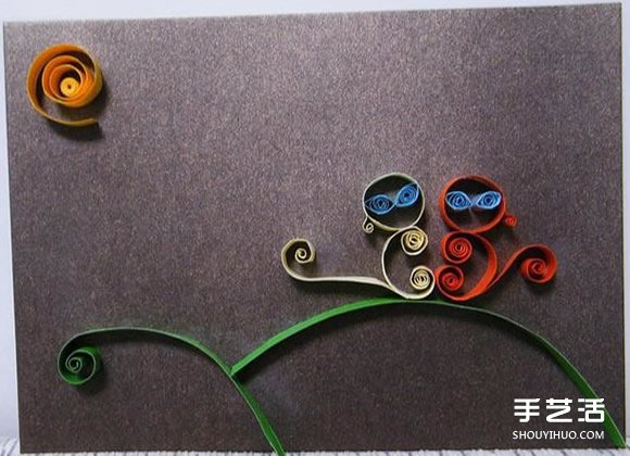 幼儿衍纸作品图片 简单衍纸画作品大图