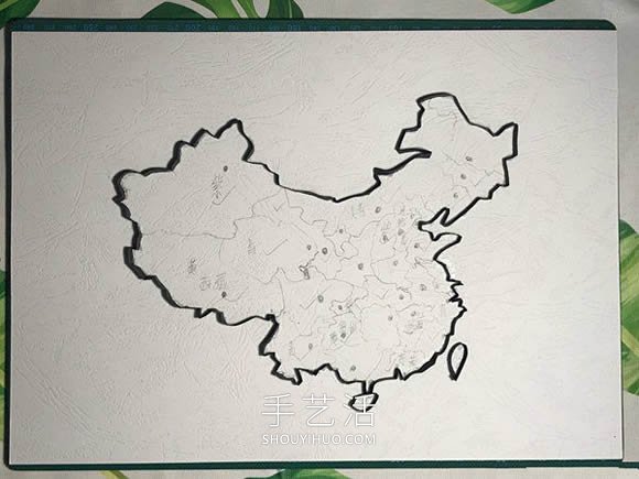 衍纸手工制作中国地图装饰品的做法教程