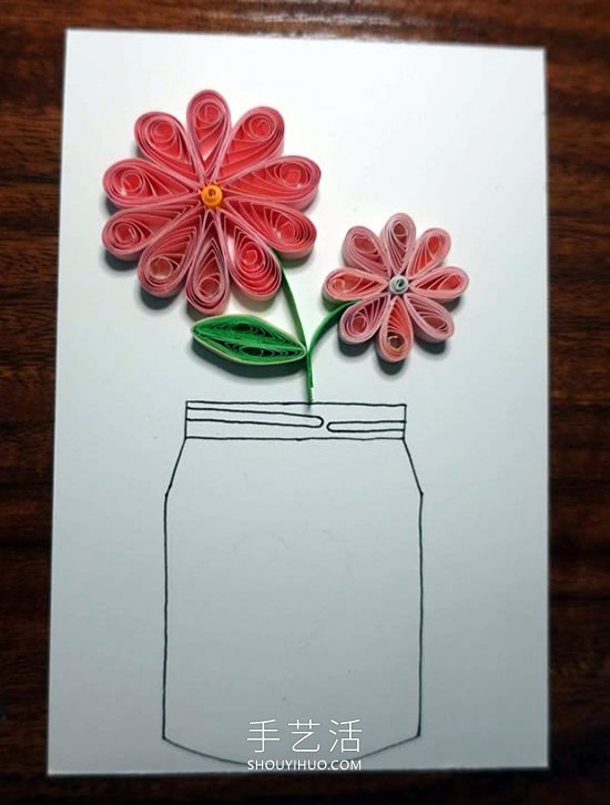 跟我学做纸艺花！漂亮插花衍纸画的做法教程