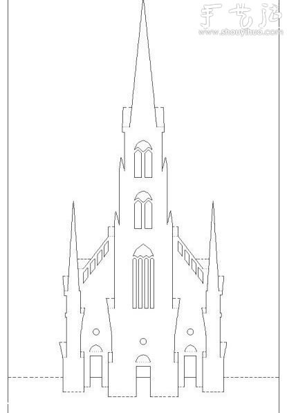 立体欧式古堡剪纸教程