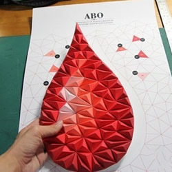 剪纸制作水滴图案立体装饰画的方法步骤图解