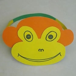 简单卡纸猴子头饰制作 幼儿猴子帽子的做法