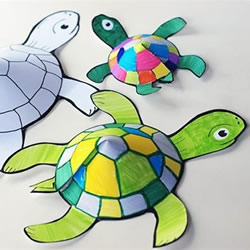 幼儿手工乌龟剪纸教程 简单剪纸立体乌龟图解