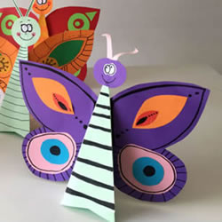 幼儿园春天手工制作 用卡纸做美丽的立体蝴蝶