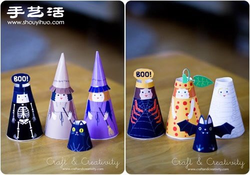 彩色卡纸剪纸制作可爱小人玩偶图解教程