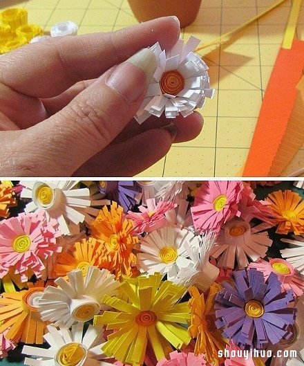 卡纸手工制作纸花盆栽 假花盆栽制作用卡纸