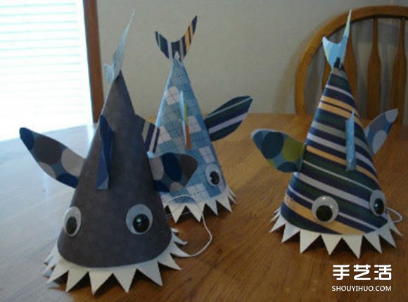 幼儿园自制帽子的教程 儿童鲨鱼帽手工制作