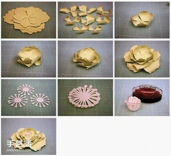 8种美丽纸花的制作过程 立体纸花的做法图解