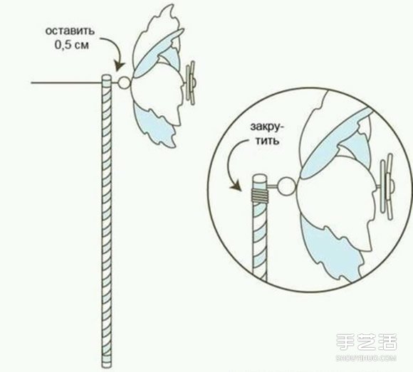 幼儿八叶纸风车的做法 手工双层纸风车的做法