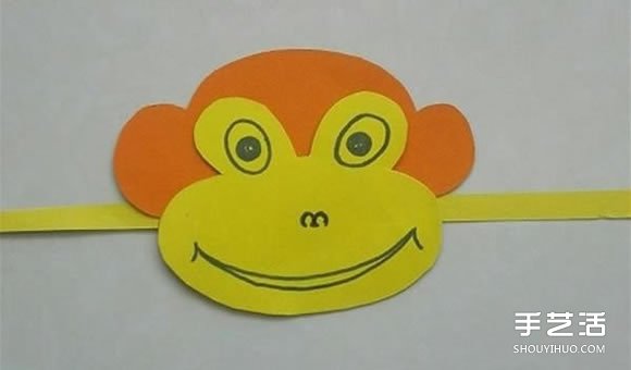 简单卡纸猴子头饰制作 幼儿猴子帽子的做法
