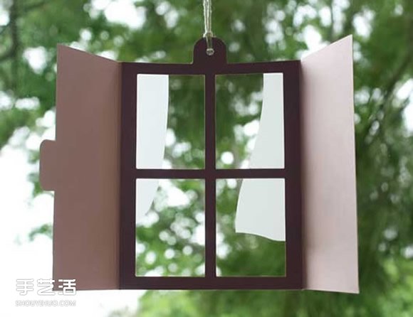 剪纸窗户小挂件手工制作 创意窗户风铃DIY图解