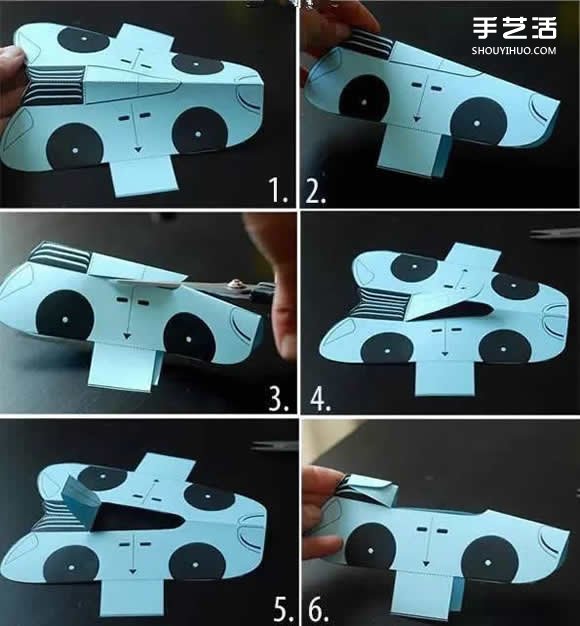幼儿园卡通剪纸小汽车 卡纸简单制作小汽车图解