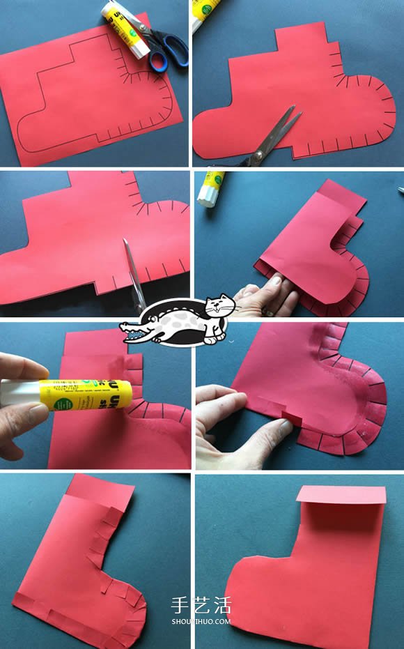卡纸手工制作圣诞袜 幼儿圣诞袜的简单做法