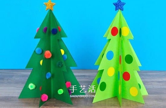 简单卡纸圣诞树怎么做 可爱纸圣诞树的做法