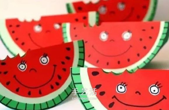 幼儿园西瓜手工图片 卡纸做西瓜的方法教程