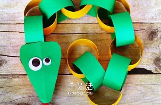身体可以活动！简单又好玩卡纸小蛇手工制作