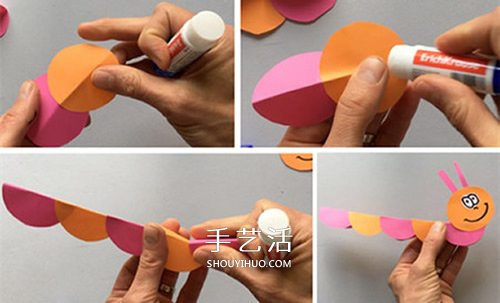 简单的幼儿卡纸手工制作 可爱纸毛毛虫的做法