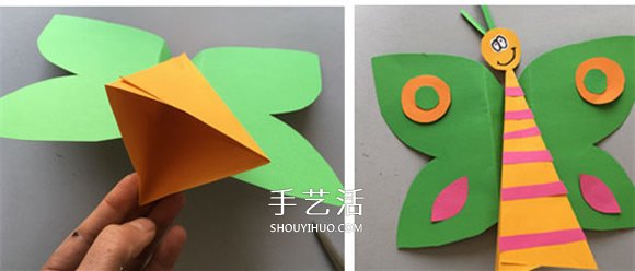 幼儿园春天手工制作 用卡纸做美丽的立体蝴蝶