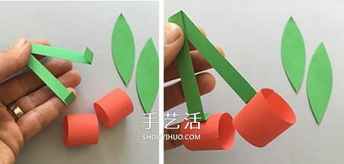 用卡纸手工制作立体樱桃 想吃的小朋友学起来