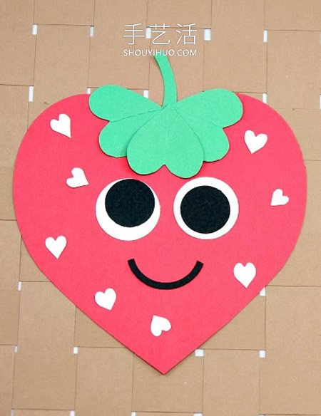 幼儿园手工制作爱心草莓粘贴画的做法教程