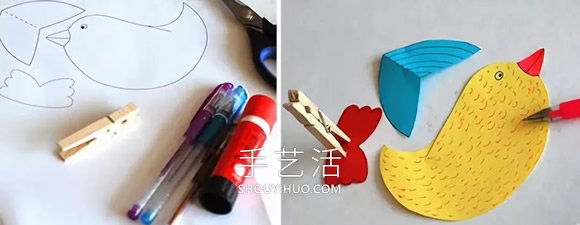 卡纸小鸟怎么做手工制作图片