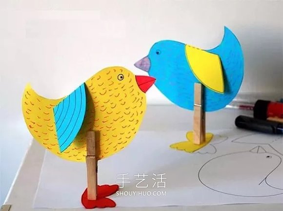 卡纸小鸟怎么做手工制作图片