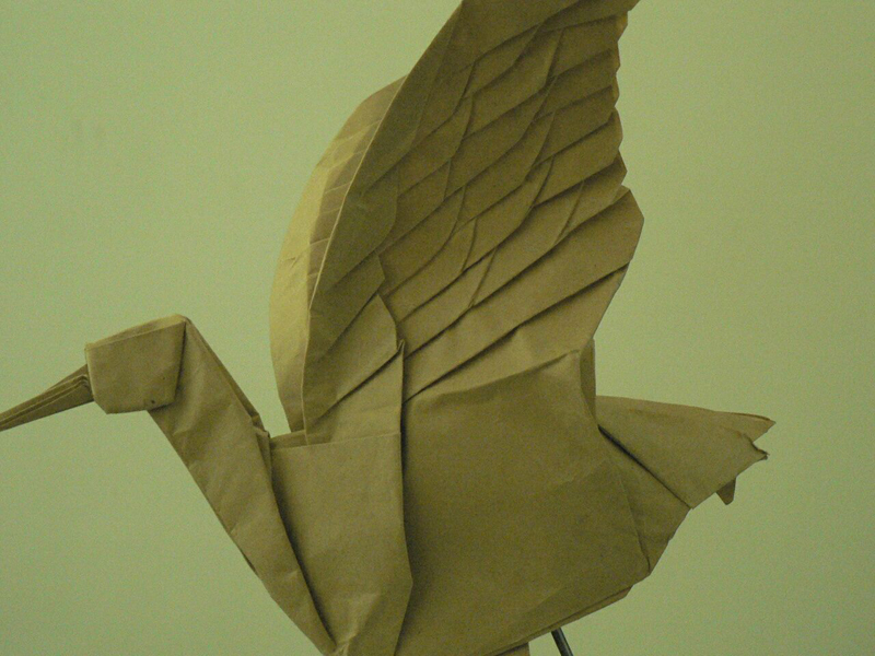 超逼真的“鹤”手工折纸作品